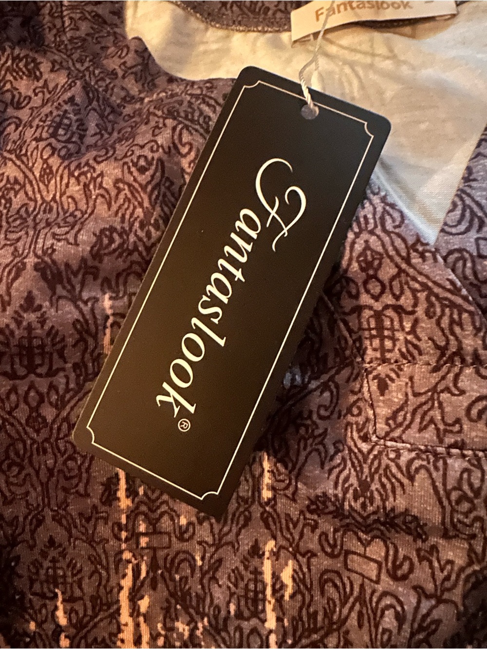NWT Women’s V-Neck Ombre Print Blouse in Gray and Peach - Picture 5 of 5